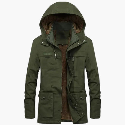 Veste d’hiver à capuche pour homme style urbain casual – manteau long chaud et tendance