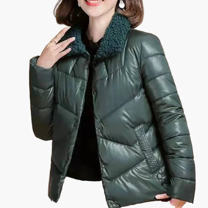 Doudoune Femme Élégante Col Fourrure Style Moderne pour Hiver et Ville