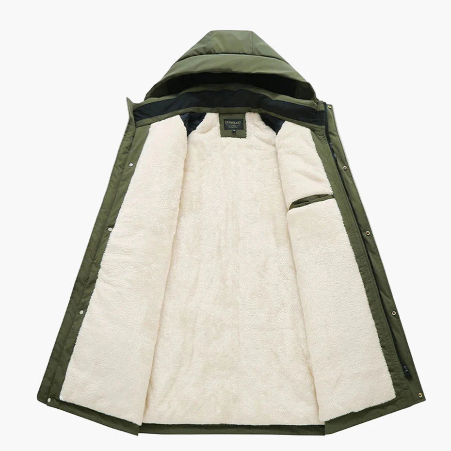 Parka homme grande taille style outdoor avec capuche et poches multiples