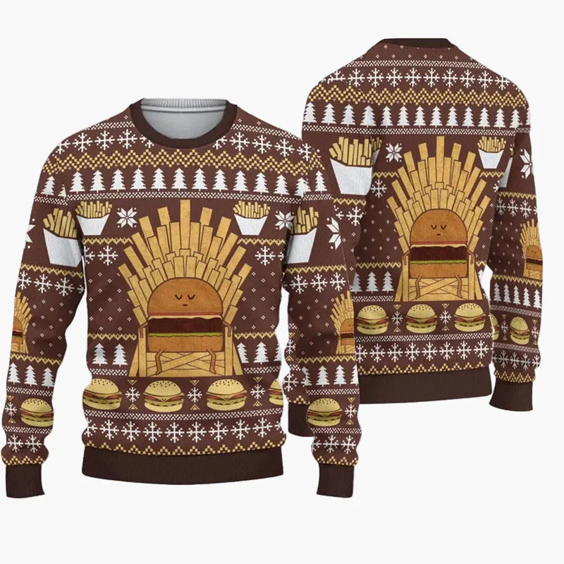 Pull de Noël Homme Style Ugly Sweater – Humour Série Télé, Fête de Noël
