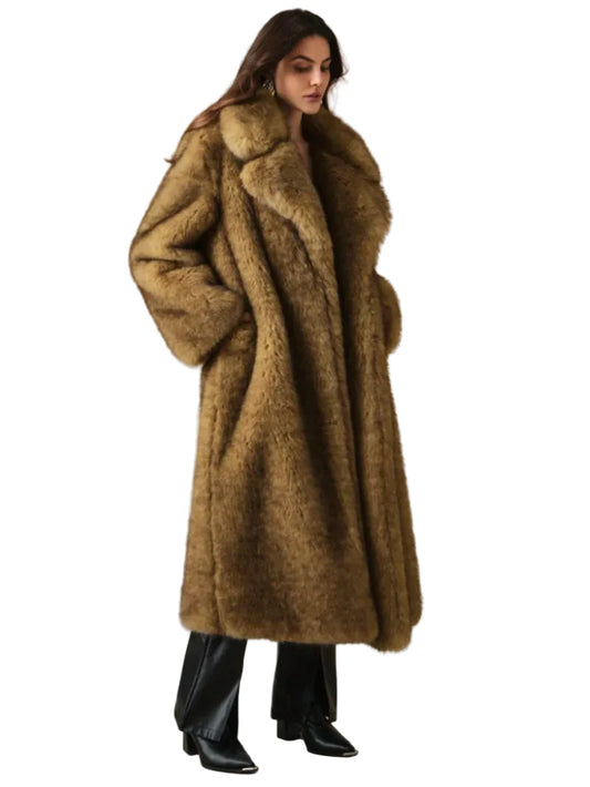 Manteau long d'hiver style vintage pour femme - Élégance oversize et look rétro chic