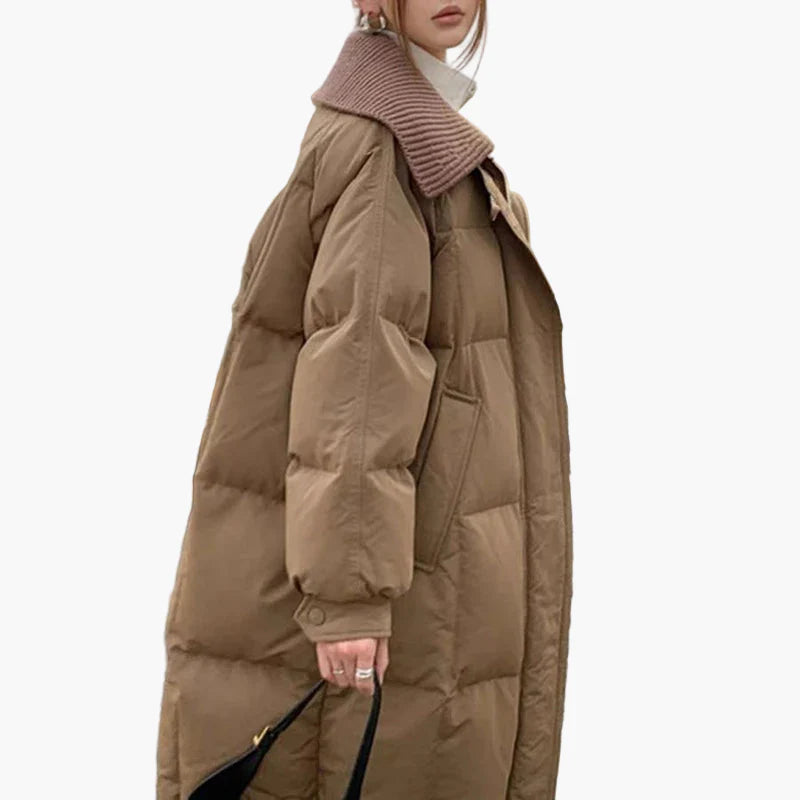 Manteau Doudoune Longue Femme Style Décontracté Urbain Hiver Chaud
