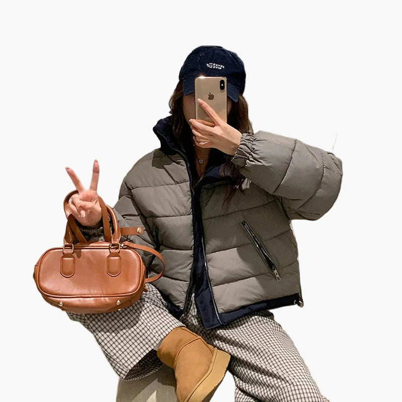 Veste doudoune décontractée pour femme, style urbain, idéale pour l’hiver et les activités de plein air