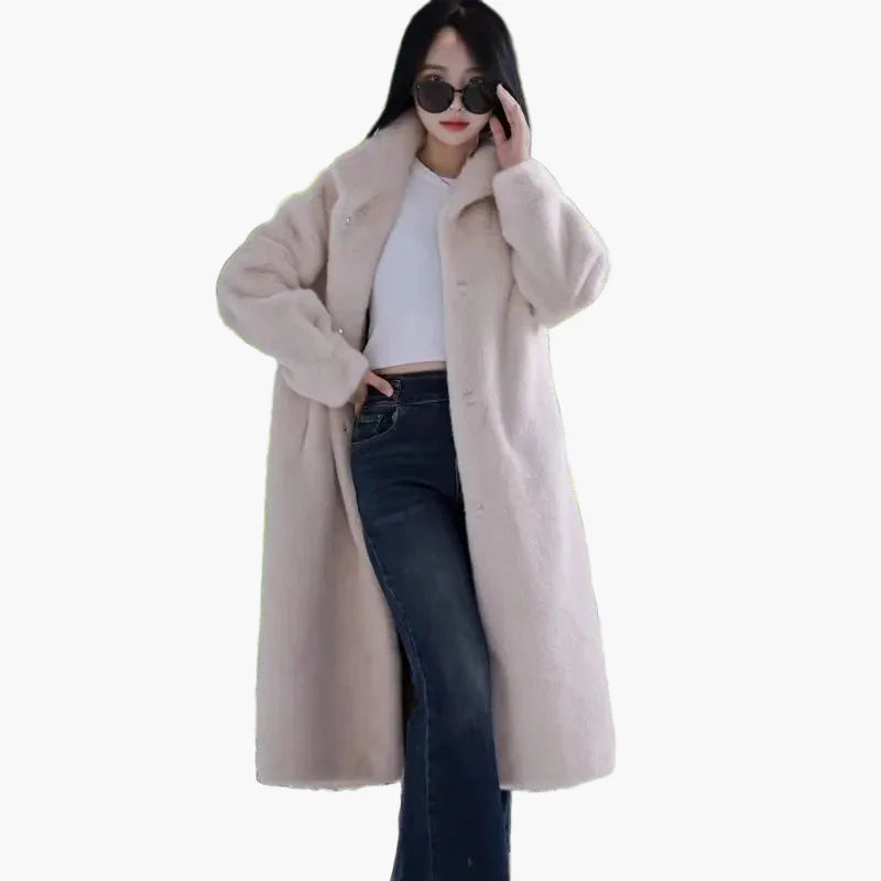 Manteau long femme style cocoon élégant pour hiver, coupe ample, idéal pour un look décontracté chic