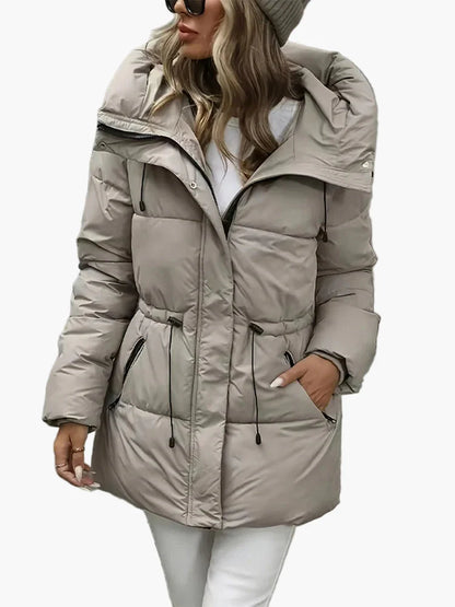 Manteau d'hiver matelassé femme à capuche style urbain chaud et tendance