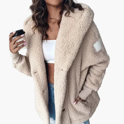 Manteau à capuche style peluche pour femme, tendance décontractée et élégante