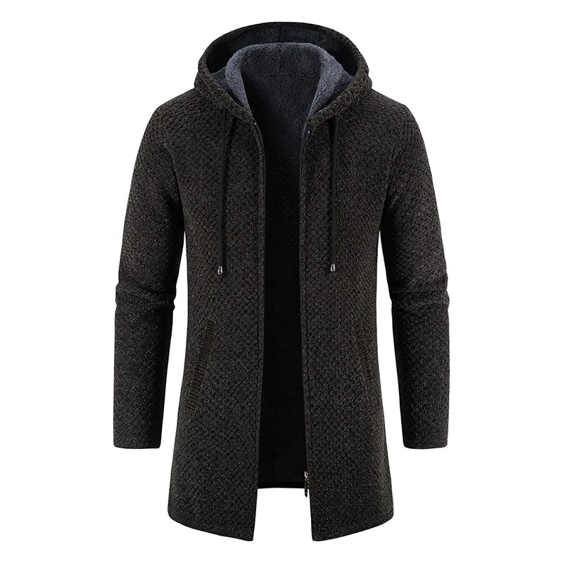 Thomas – Manteau Long d'Hiver pour Hommes avec Capuche Élégante