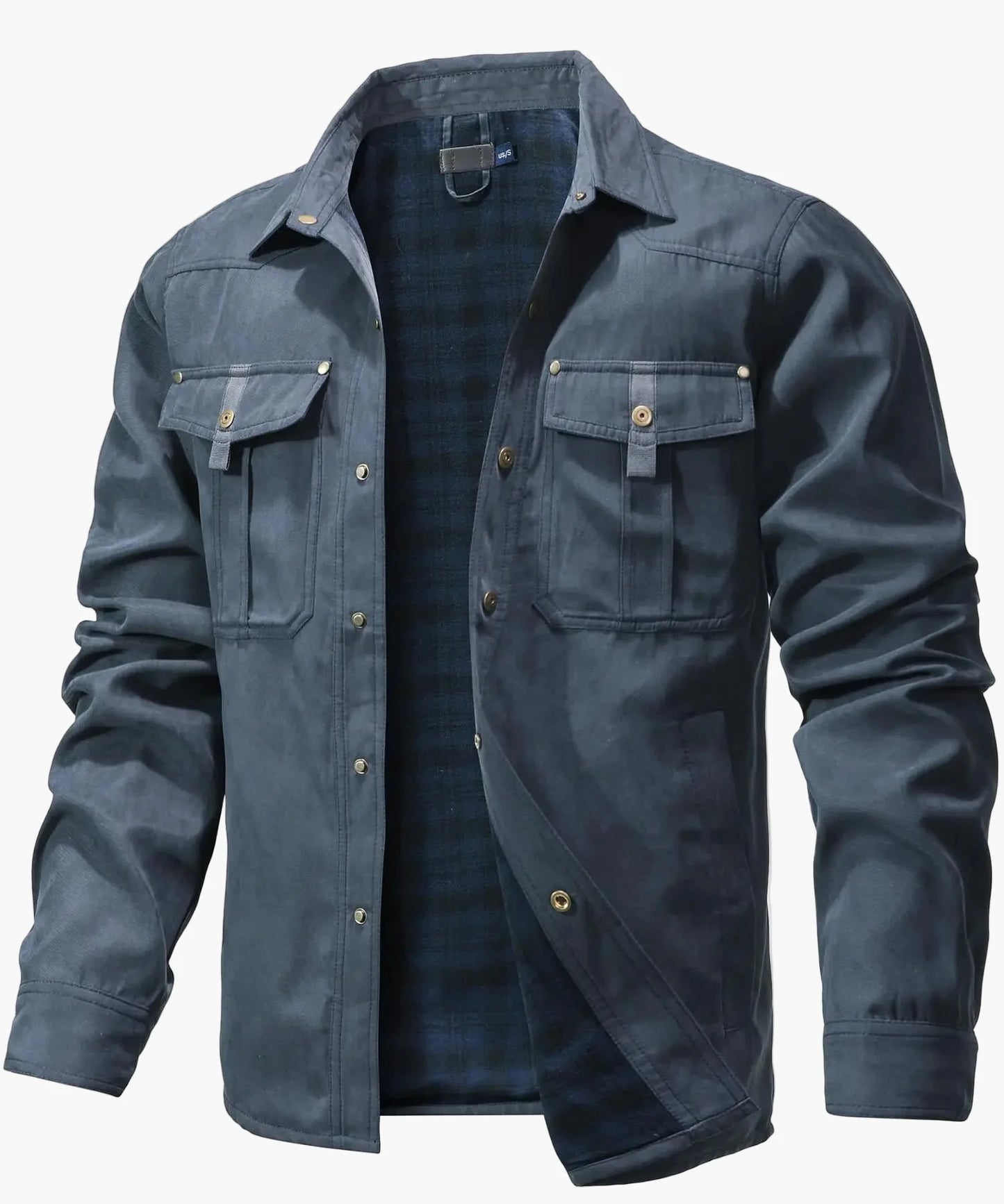 Veste Chemise Homme Style Western Printemps Shacket Décontracté à Boutons Pression pour Extérieur