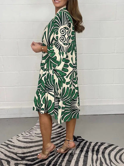 Robe Midi Plissée à Imprimé Floral