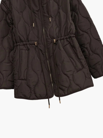 Veste matelassée à capuche pour femme style urbain hiver – coupe décontractée et élégante