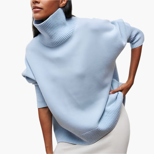Pull Col Roulé Élégant à Manches Longues pour Femme – Style Moderne et Raffiné, Idéal pour l’Hiver