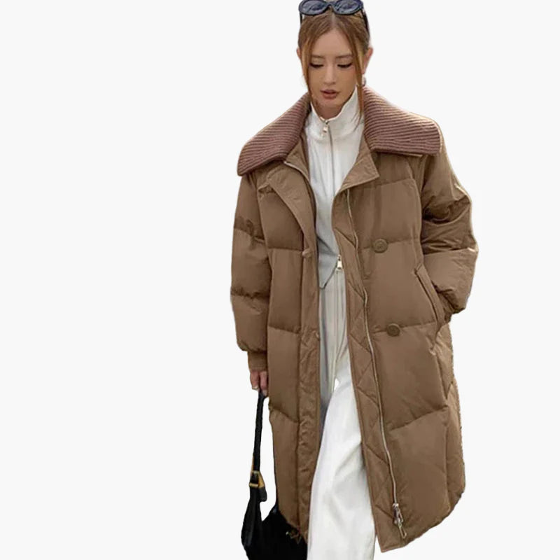 Manteau Doudoune Longue Femme Style Décontracté Urbain Hiver Chaud