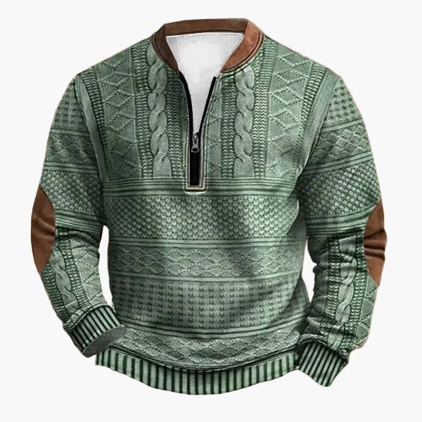 Pull décontracté à col zippé style tricot pour homme – Look moderne pour l’automne et l’hiver