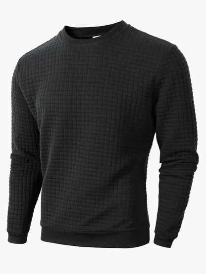 Sweat-shirt homme à motif quadrillé coupe décontractée pour style urbain et casual