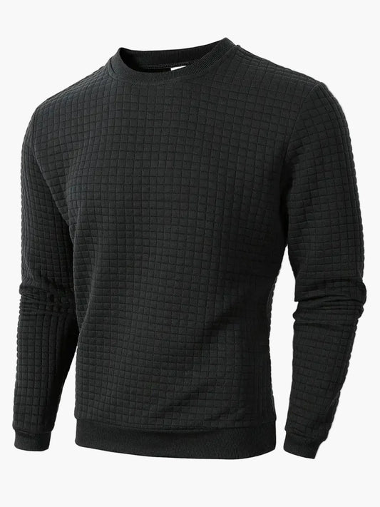 Sweat-shirt homme à motif quadrillé coupe décontractée pour style urbain et casual