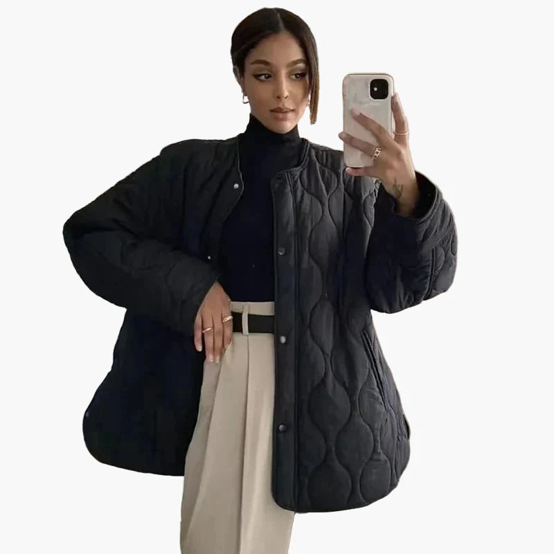 Veste matelassée légère style décontracté pour femme, idéale pour l'automne et le printemps