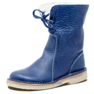 Margaret – Bottines Rétro en Peluche à Lacets pour Femmes