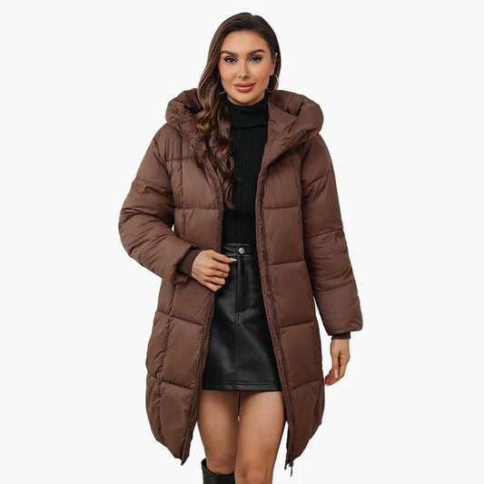 Manteau Doudoune Longue Femme Style Urbain Hiver Élégant à Capuche