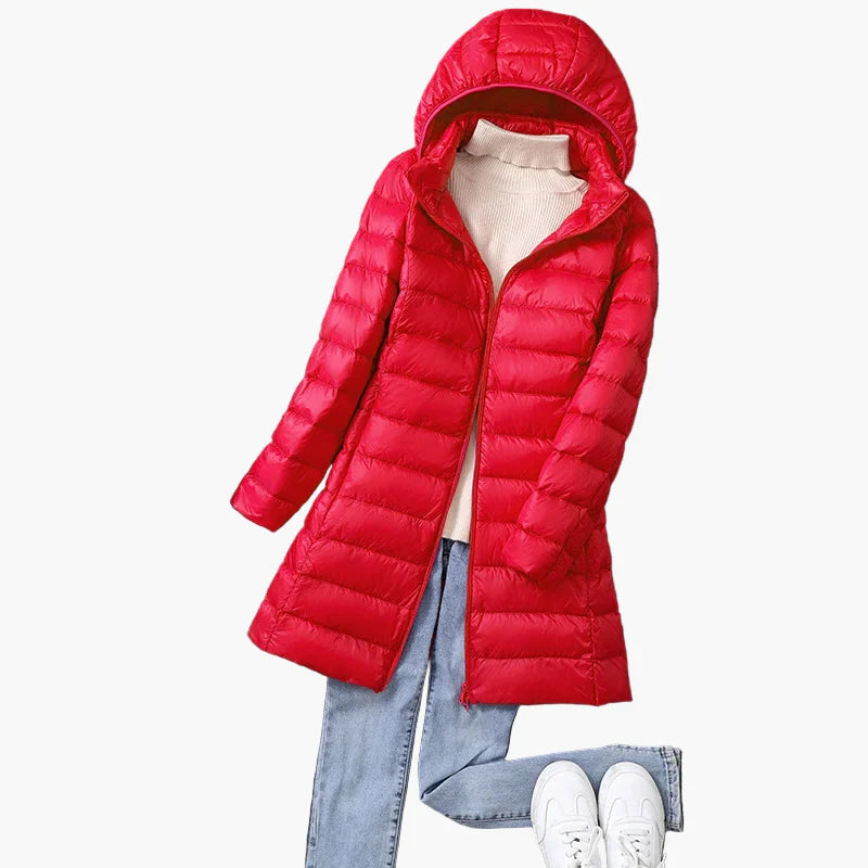 Manteau long matelassé à capuche pour femme, style décontracté, idéal pour l'hiver