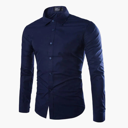 Chemise Homme Élégante Manches Longues Slim Fit pour Affaires et Loisirs