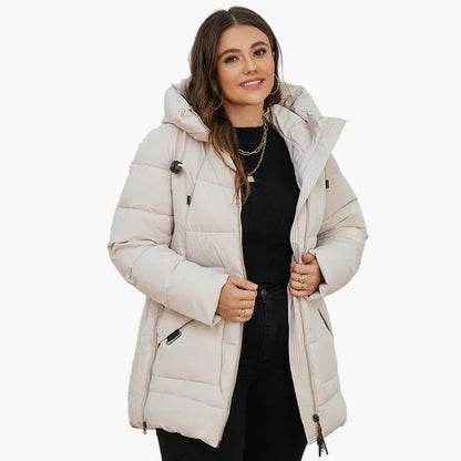 Manteau d'hiver matelassé à capuche pour femme, style moderne et confort quotidien