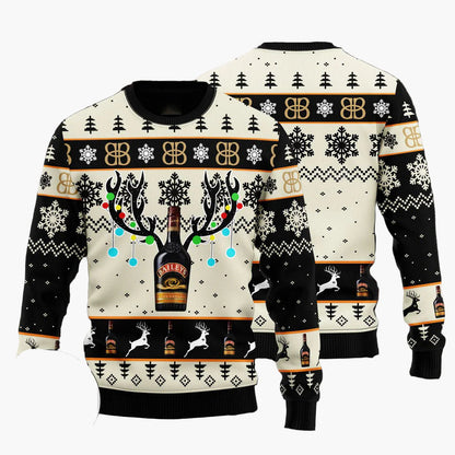 Pull de Noël homme style ugly sweater Jägermeister fête et cadeau original
