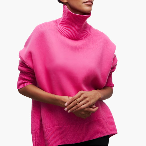 Pull Col Roulé Élégant à Manches Longues pour Femme – Style Moderne et Raffiné, Idéal pour l’Hiver