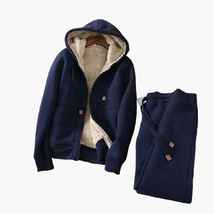 Ensemble Survêtement Femme Style Urbain Chaud à Capuche pour Hiver et Loisirs