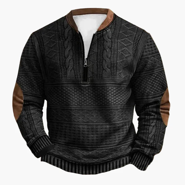 Pull décontracté à col zippé style tricot pour homme – Look moderne pour l’automne et l’hiver