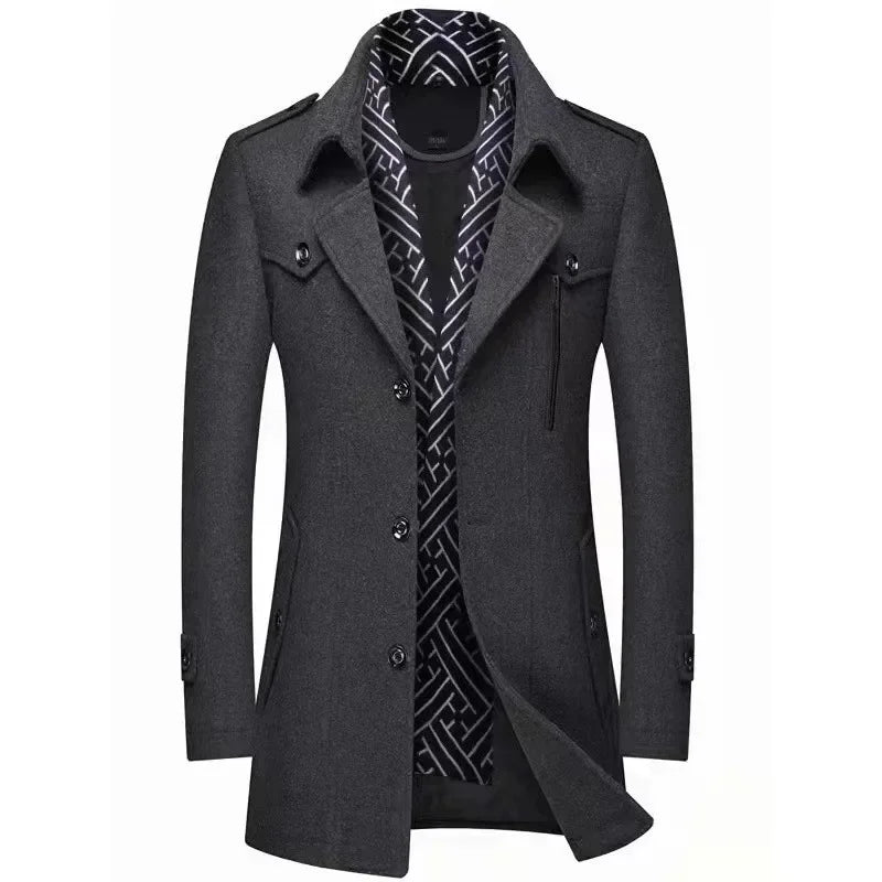 Manteau long élégant à la mode pour homme – Style urbain chic et confortable