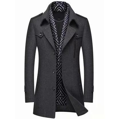 Manteau long élégant à la mode pour homme – Style urbain chic et confortable