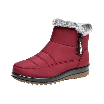 Rose – Bottines d'Hiver Imperméables pour Femmes avec Double Fermeture Éclair