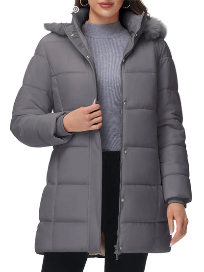 Manteau long doudoune à capuche pour femme, style urbain, usage quotidien et activités extérieures