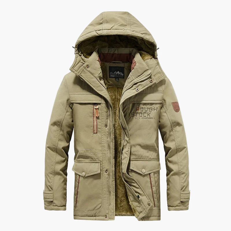 Veste d'hiver pour homme style outdoor imperméable avec capuche – idéale pour randonnée et loisirs