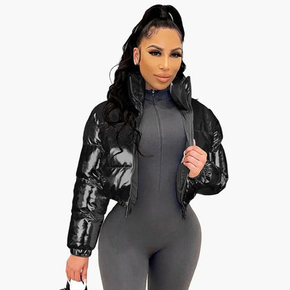 Veste doudoune courte femme style urbain chic pour hiver