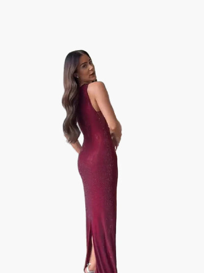 Robe de soirée élégante pour femme coupe sirène style glamour événement formel