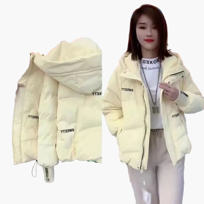 Veste d'hiver décontractée pour femme avec capuche, style urbain, idéale pour temps froid