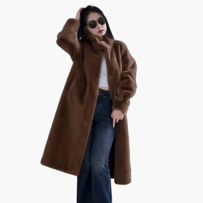 Manteau long femme style cocoon élégant pour hiver, coupe ample, idéal pour un look décontracté chic