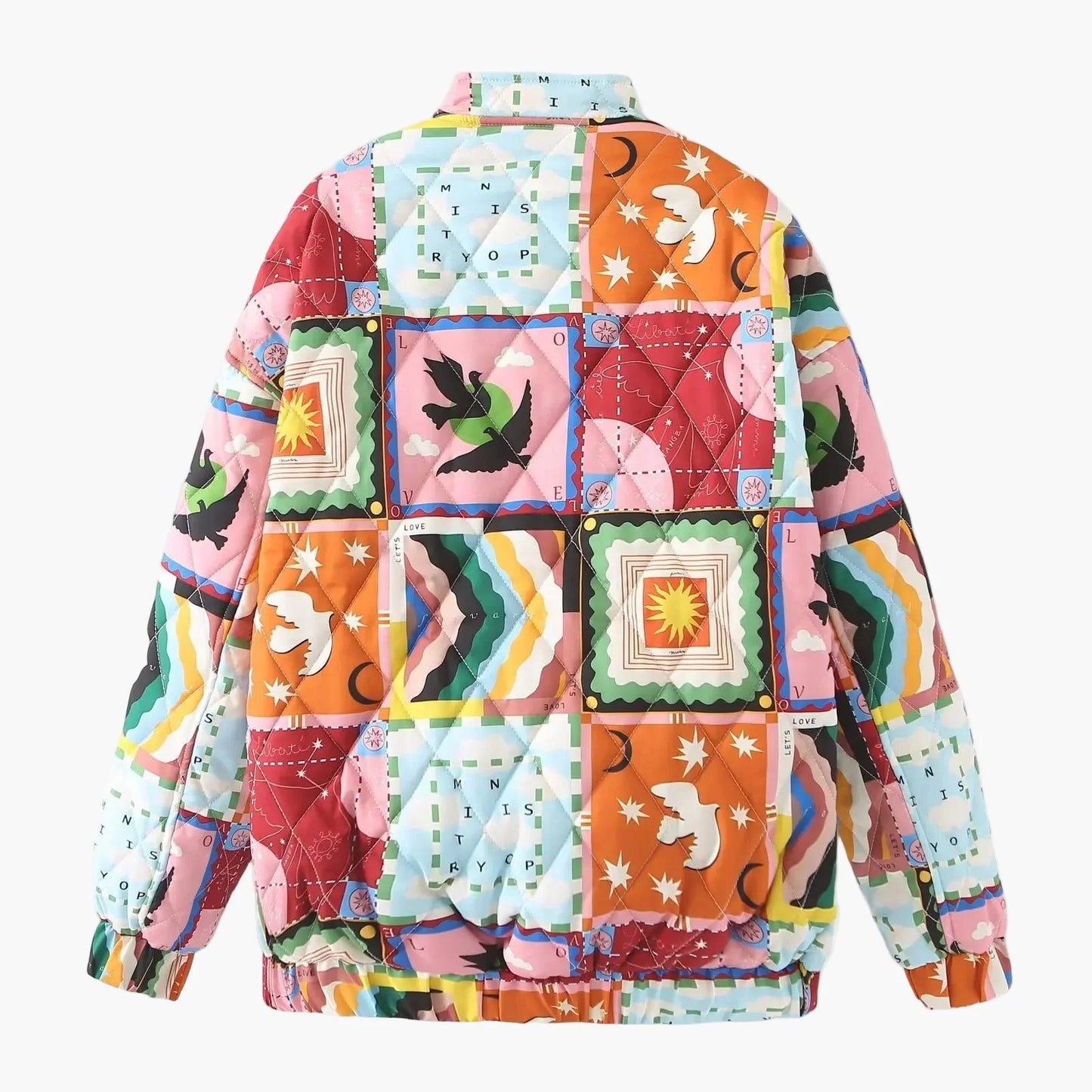 Veste matelassée patchwork style bohème pour femme - Mode urbaine et originale