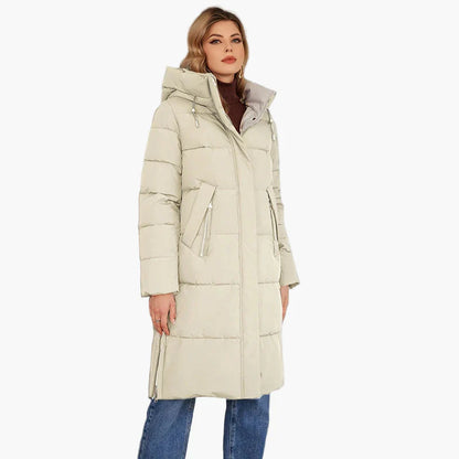 Manteau d'hiver long matelassé à capuche pour femme, style urbain chaud