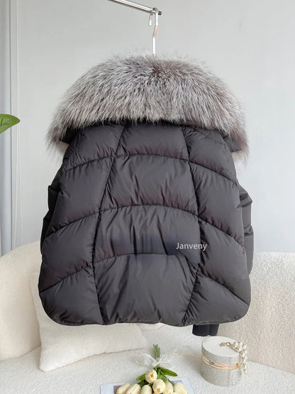 Petra - Entendaunen-Winterjacke mit Federkragen für Frauen