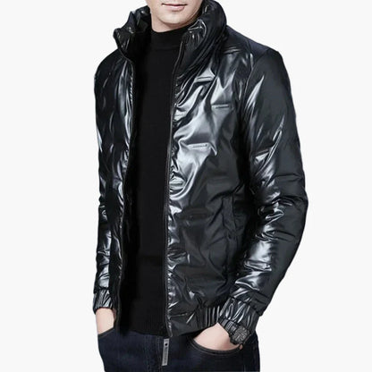 Blouson Homme Style Urbain Brillant pour Hiver et Automne