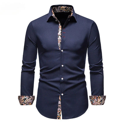 Victor – Chemise Homme Coupe Ajustée à Imprimé Paisley Manches Longues