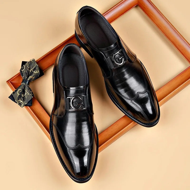 Tom – Chaussures de Ville en Cuir Respirant pour Hommes