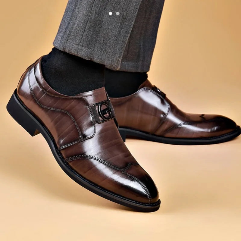 Tom – Chaussures de Ville en Cuir Respirant pour Hommes