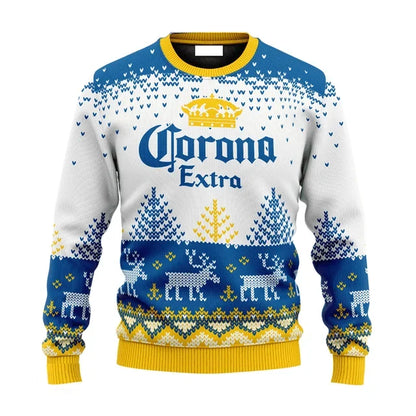 Pull de Noël homme style Ugly Sweater Corona Extra – Édition festive