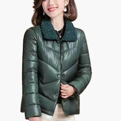 Doudoune Femme Élégante Col Fourrure Style Moderne pour Hiver et Ville