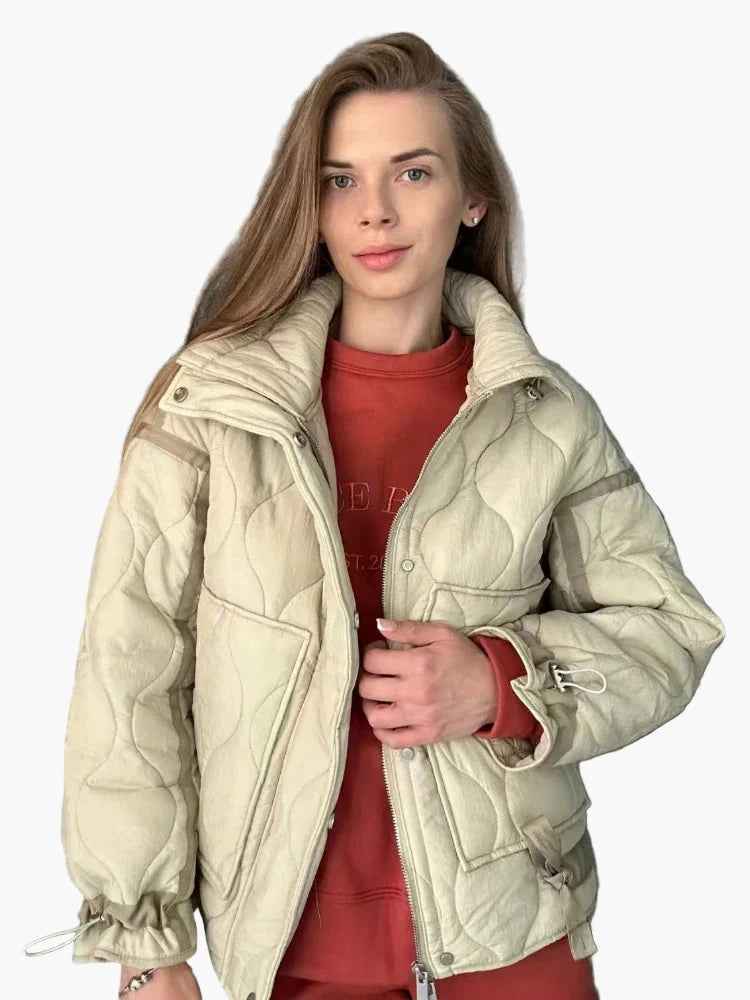 Veste matelassée décontractée pour femme, style urbain tendance, idéale pour l'automne et l'hiver