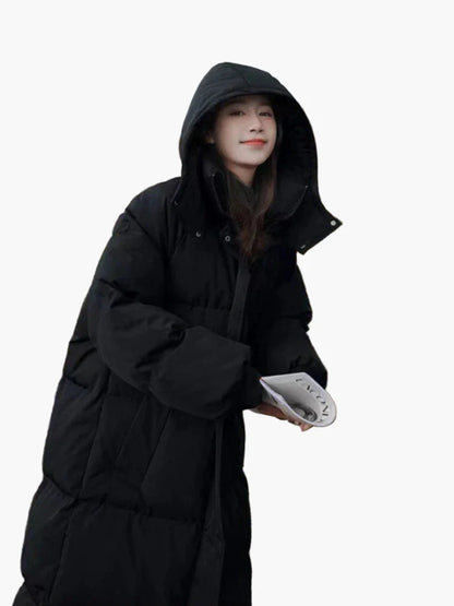 Manteau long doudoune oversize femme style urbain hiver