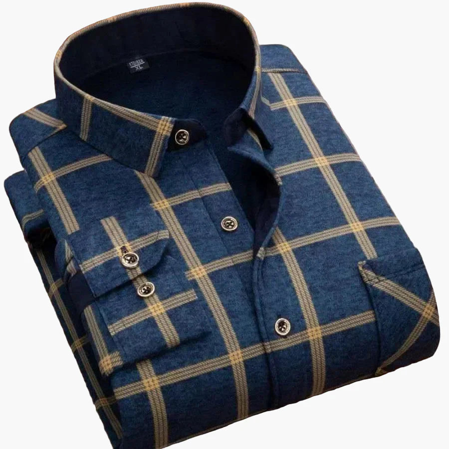 Chemise à carreaux décontractée pour homme, style classique élégante, idéale pour un look quotidien ou professionnel